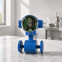 Pengukur Aliran Air Cerdas Sensor Aliran Magnetik Rs485 4-20ma Din100 Layar Digital / Pengukur Aliran Elektromagnetik Air Salin