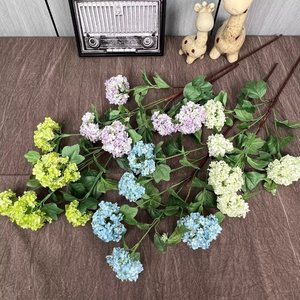 Hortensia Artificial al Por Mayor a Bajo Precio, Flor Artificial de Alta Calidad, Hortensia Multicolor de una Sola Cabeza - Product Image 1
