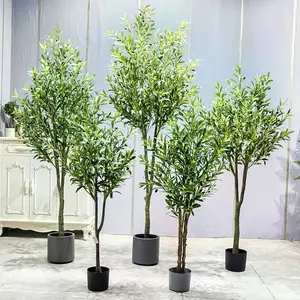 משרד קניון חנות קישוט עץ חדש צמח עץ זית לבית עציצי פלסטיק קישוט פלסטיק מזויף פרח עץ מלאכותי