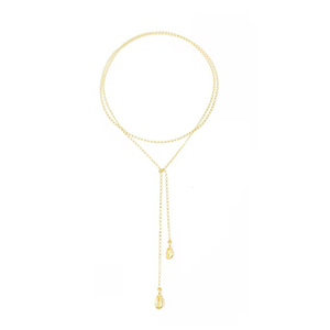 <span class=keywords><strong>Collier</strong></span> double couche Infiniment coquillage non terni Plaqué or 18 carats <span class=keywords><strong>Collier</strong></span> de plage d'été à long pompon en coquillage pour femmes - Product Image 5