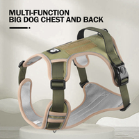 Harnais pour chien de qualité militaire, respirant, en nylon écologique, anti-traction, avec boucles de verrouillage réfléchissantes et rembourrage en EVA