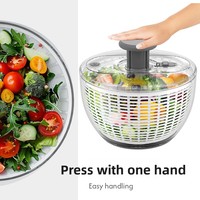 Huishoudelijke multifunctionele pers-type groente-dehydrator, plastic, handmatig, voor salade, fitnessmaaltijden, fruit, afgietbak, keuken afgietmand