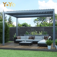 Pergola bioclimatique moderne de luxe pour l'extérieur, toit de gazebo motorisé pour jardin, pergola en aluminium à lames orientables