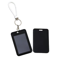 Porte-badge coulissant en plastique avec fenêtre transparente pour cartes d'identité, carte de crédit, carte clé de proximité