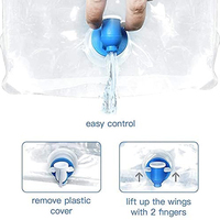 Pochette à eau pliable écologique réutilisable avec bouchon et valve pour le camping, la randonnée et les voyages en plein air