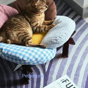 PETPAMPER Acryl Katzen nest Matte Robustes wasch bares Stoff Haustier Nest Bett für kleine Hunde Atmungsaktives Katzen bett mit Blüten blättern Design - Product Image 3