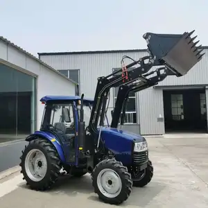 Çin tarım küçük çim biçme makinesi 50hp 4wd çiftlik traktörü ile ön uç yükleyici kova kazıcı digger