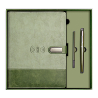 Carnet d'agenda de luxe en gros direct avec boîte cadeau de banque d'alimentation et clé USB avec logo personnalisable