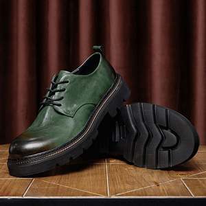 Chaussures décontractées en cuir de vachette américaine rétro britannique pour hommes d'affaires chaussures de travail à bout fermé style haut de gamme 1:1 augmenter haut bas - Product Image 2