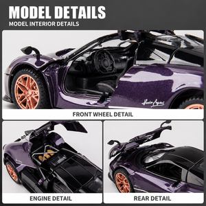 รถสปอร์ต Pagani China Dragon รุ่น 1 32 อัลลอยด์ ของเล่นโลหะสุดเท่ พร้อมเสียงและไฟ สำหรับเด็ก ของสะสม ของตกแต่ง สีสันสวยงาม - Product Image 3