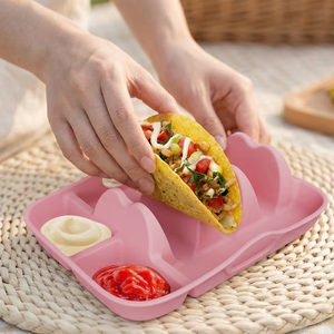 Plato de Silicona para <span class=keywords><strong>Tacos</strong></span> con Divisiones, Bandeja para Servir con Separaciones, Capacidad para 3 <span class=keywords><strong>Tacos</strong></span> con Salsas, Apto para <span class=keywords><strong>Tacos</strong></span> - Product Image 3