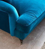 Canapé d'angle moderne modèle 1827, structure en bois massif, tissu en velours, pour salon et appartement