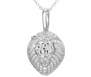 Colgante de Moissanita Brillante Sólido de Estilo Hip-hop Único con Cabeza de León Europeo Americano de Siete Colores en Plata 925 Chapada en Oro/Plata - Product Image 2