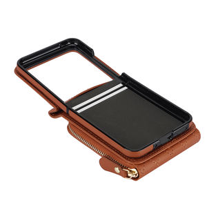 Étui mobile de luxe <span class=keywords><strong>pour</strong></span> Motorola Razr <span class=keywords><strong>40</strong></span> Ultra fermeture éclair sac <span class=keywords><strong>à</strong></span> main en cuir PU étui portefeuille Multi carte Moto étui de <span class=keywords><strong>téléphone</strong></span> sac avec sangle - Product Image 5