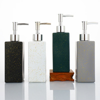 Ensemble de bouteilles de style européen à pression carrée en plastique ABS pour hôtel désinfectant pour les mains gel douche bouteilles de distribution de détergent à lessive vides