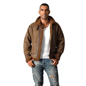Donice B3 giacca in vera pelle cappotto in pelle di pecora giacca di Shearling per gli uomini