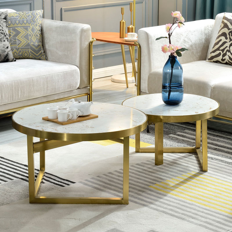 โต๊ะกาแฟทรงกลมคู่