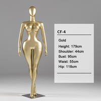 Mannequins de vitrine en fibre de verre pour vêtements féminins, modèles BBL, grandes tailles, corps entier, dorés, pour la vente