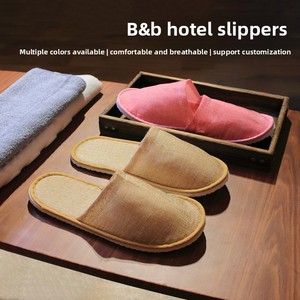 Chaussons d'hôtel jetables à livraison gratuite - Coton doux et lin, semelle épaisse antidérapante, logo personnalisable, stock d'été pour hôtels Jiangsu - Product Image 2