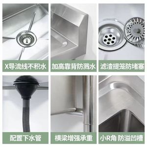 Baihe Commercial Stainless Steel Double Sink 304 Grade Kitchen Dishwashing Sink For Canteen And Restaurant Use - Product Image 3