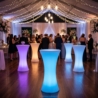Table haute LED ronde pour événements, fêtes et jardins – Mobilier de bar lumineux pour discothèques, salons et extérieurs