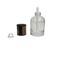Bouteilles en verre rondes vides de 100 ml et 150 ml pour la décoration de voiture, la fragrance, l'aromathérapie, l'huile de parfum, diffuseur avec bâtonnets en roseau et couvercle