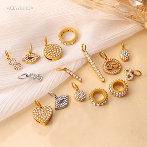 Eterno |   Colgantes de Acero Inoxidable con Baño de Oro PVD de 18K y Dijes Pavé para Fabricación de Joyas |   Resistente al agua y sin deslustre - Product Image 4