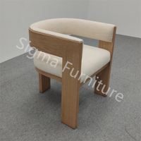 Chaise nordique au design moderne à dossier incurvé et pieds en bois Mobilier de chambre Cuisine Chaises de salle à manger avec bras