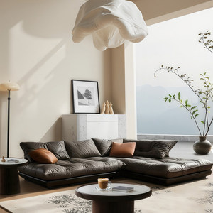 Divano Angolare a L per <span class=keywords><strong>Soggiorno</strong></span>, Stile Moderno per Piccoli Appartamenti, Elegante Poltrona in Legno Massello, Arredamento Estetico - Product Image 2