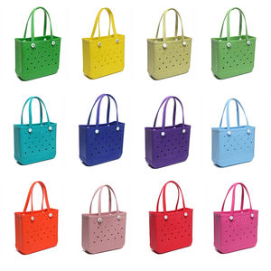 新款时尚EVE包环保大容量定制标志彩色圆点图案帆布毛毡手提包购物Bogg包 - Product Image 1