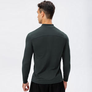 T-Shirt da uomo a collo alto per Fitness sportiva da corsa a maniche lunghe elasticizzato maglia ad asciugatura rapida T-Shirt <span class=keywords><strong>Oversize</strong></span> da uomo a maniche lunghe da uomo - Product Image 2