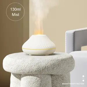 Morden Mesa Portátil Mini Máquina De Óleo Essencial Ultrasonic Aromaterapia Fresca Névoa Umidificador Em Casa 6.5W Fogo Chama Difusor