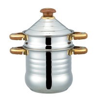 Ensemble d'ustensiles de cuisine de cuisine commerciale Pot inférieur à induction en acier inoxydable pour soupe Couscous Cuisson en métal pour la préparation des aliments