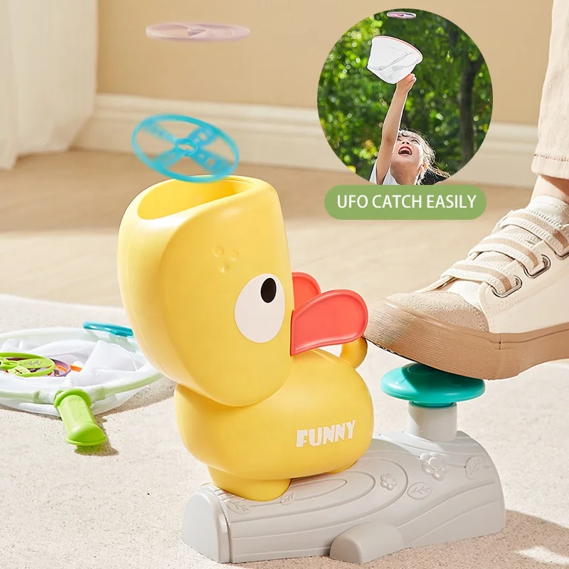 Samtoy, игрушки для спорта на открытом воздухе, пусковое устройство, мягкая пластиковая игра в блюдце, летающий диск для детей с сеткой для захвата