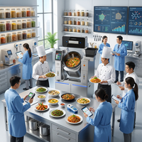 Robot de cuisson automatique T-Chef en acier inoxydable résistant à la chaleur, modulaire, à rinçage automatique, silencieux, pour la cuisson à la wok, machine de cuisson numérique