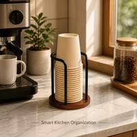 Support à tasses moderne en bois sur pied pour comptoir de salon