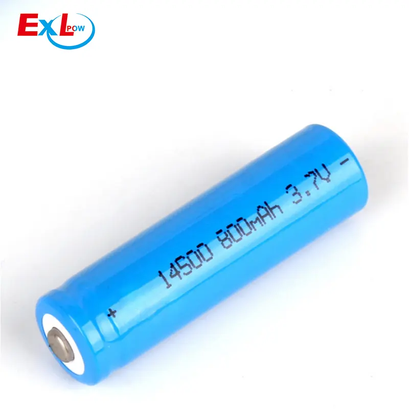 Baterai runcing 14500 Li ion sertifikasi OEM ODM baterai 500mAh 3.7V isi ulang