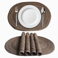 Napperons Accessoires de cuisine Tapis de table pour tables à manger Napperons tressés ovales naturels
