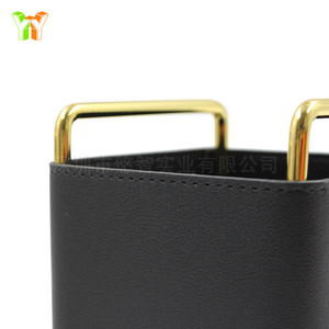 In stock: Nordic style metal and leather pen <b>holder</b>, desktop <b>remote</b> control and key organizer, study room desktop decoration. - Product Image 3