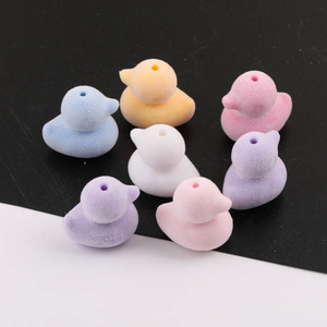 Cartoon Star Duck Flocked Acrylic Beads Mixed Shapes For Jewelry Making - Product Image 4