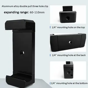 60-110mm supporto per telefono flessibile a doppio tirante retrattile Tiktok supporto per telefono Selfie morsetto supporto per treppiede in alluminio supporto per telefono