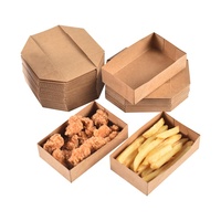 Boîte à tacos à emporter en papier kraft jetable pour restaurant, avec impression de logo personnalisée ZY OEM