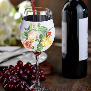 Soporte de copa de vino de neopreno ecológico, sublimación en blanco, funda de copa aislada, transferencia de calor, cubierta de copa de vino personalizada - Product Image 5