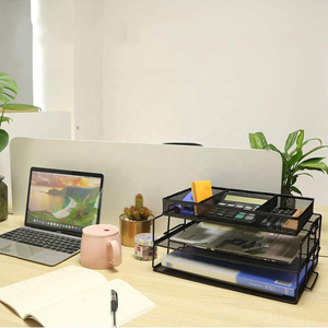 <span class=keywords><strong>Plateau</strong></span> de classement de <span class=keywords><strong>bureau</strong></span> en métal à 3 niveaux avec tiroir supérieur, empilable, organiseur de <span class=keywords><strong>bureau</strong></span> - Product Image 2