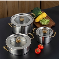 Marmite à Soupe en Gros Usine, Marmite en Acier Inoxydable, Cocotte pour Restaurant et Hôtel avec Couvercle, Ensemble de Batteries de Cuisine Antiadhésives