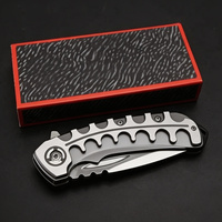Couteau tactique semi-automatique personnalisé en gros OEM F86 en acier inoxydable avec manche en titane gris pour EDC, camping en plein air, survie