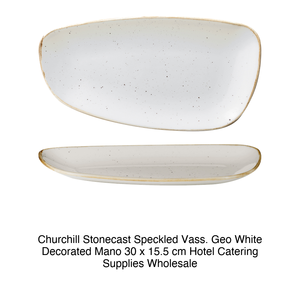 Plateau Stonecast Speckled Geo 30 × 15,5 cm Blanc Décoré à la Main Churchill - Product Image 2