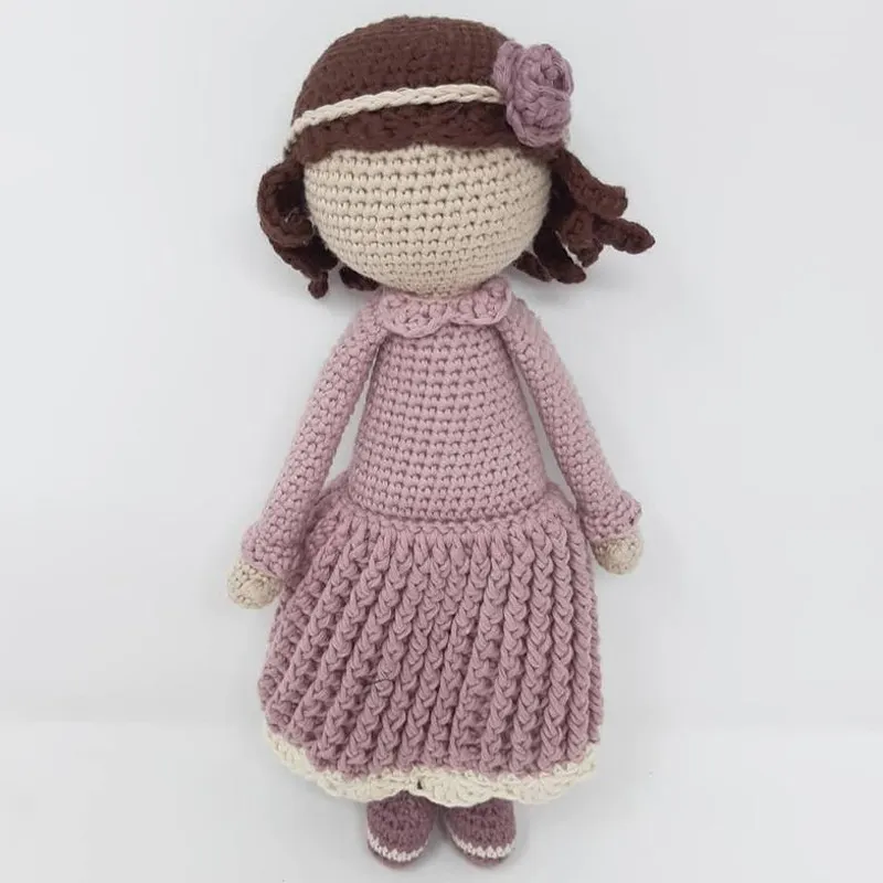 2024 Hand Made Black Brown Girl Custom Crochet Doll Ballet Knitted Girl Doll for kids