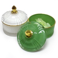 Pot à bonbons décoratif en verre transparent fait main pour Noël, mariage, fêtes, maison, cadeau, stockage alimentaire