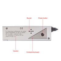 Stylo Testeur de Diamant Professionnel Outil de Bijouterie, Testeur de Moissanite Portable, Sélecteur de Diamant Détecteur de Pierres Précieuses pour l'Analyse des Bijoux